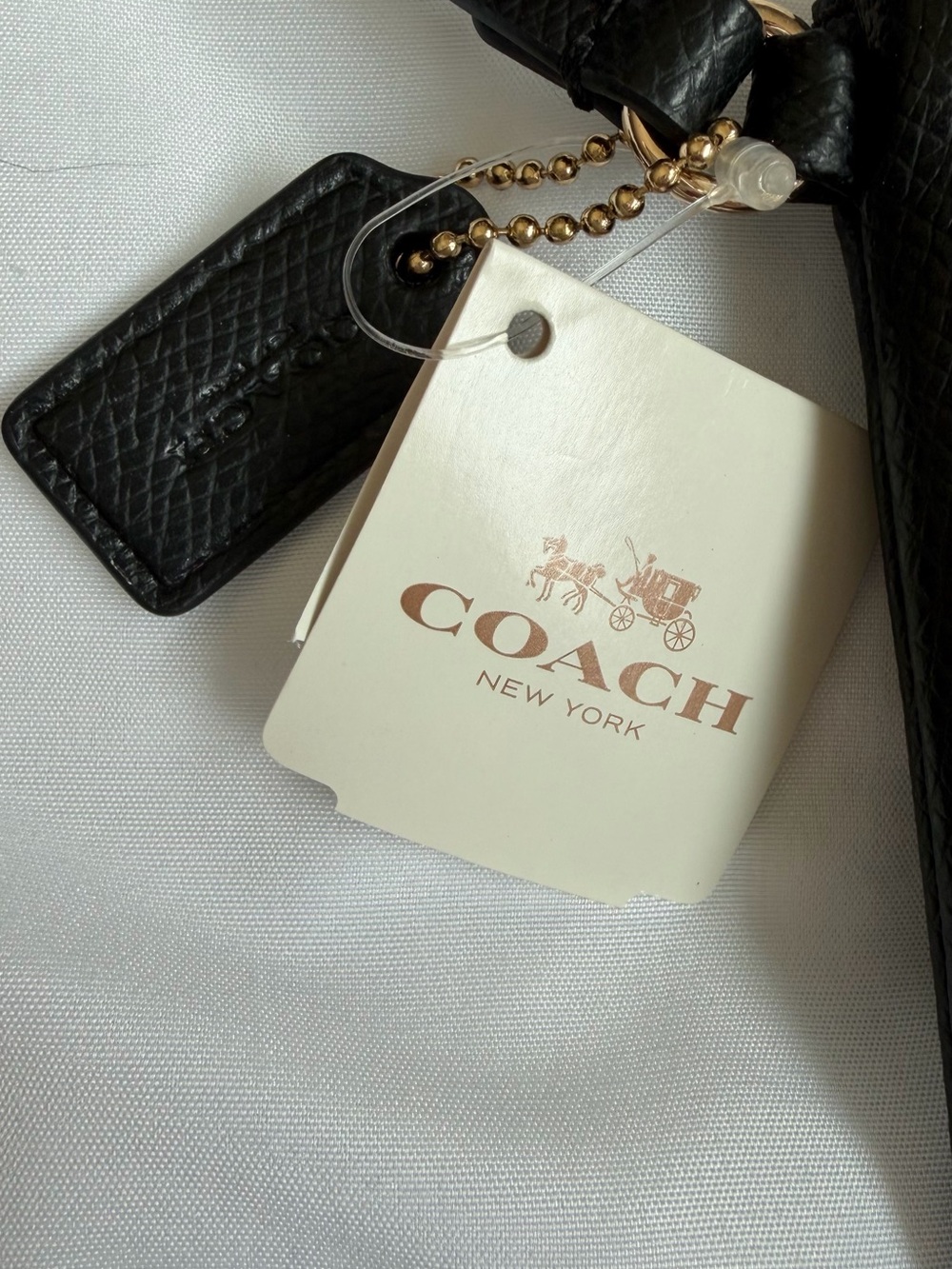 NWT and Box Coach Black Leather Wristlet with Gold Hardware - Picture 5 of 7